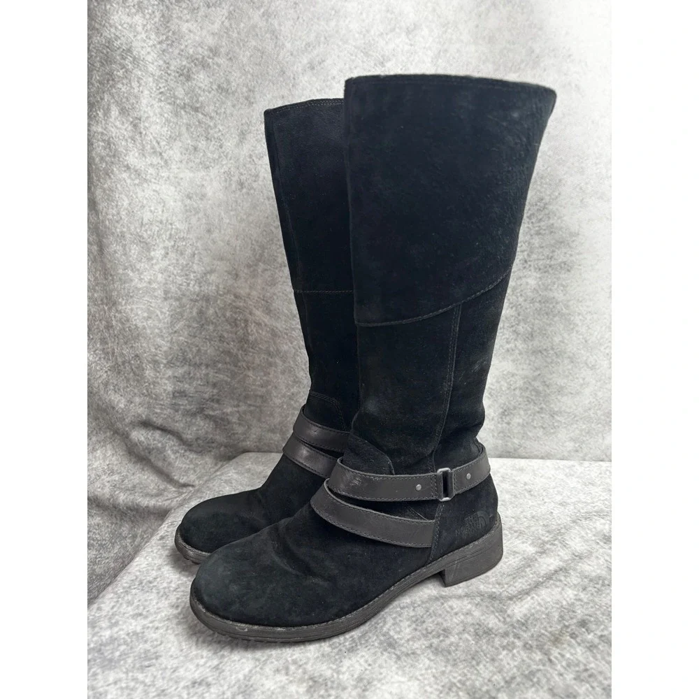 The North Face Women's Bridgeton Black Tall Suede Riding Boots Size 8.5‎